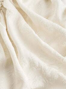 SHEIN MOD Plus Size Black Velvet Asymmetrical Hem Tie Waist Dress, Jacquard Waistband, Vintage Palace Style, Suitable For Graduation Season, Summer - Beige - View 4