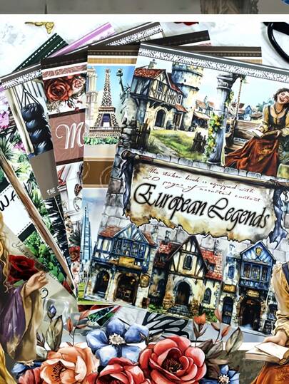 20 Sheets Waterproof Pre-Cut Large Size Character Sticker Book, Dual-Material Washi PET Sticker Set For Scrapbooking, Junk Journal, Bullet Journal, DIY Planners, Aesthetic Laptop Decoration, Tablet, Water Bottle, Phone Case Customization