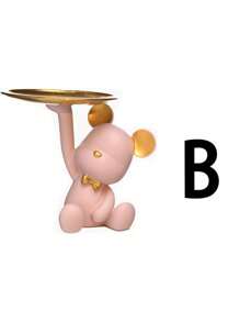 SHEIN Basic living Violent Bear Figurine Key Tray & Storage Box - Creative Light Luxury Desktop Decor For Entryway, Living Room Home Decoration - Multicolor - View 8