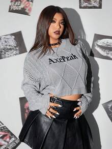 Whyspr Halloween Casual Punk  Plus Size Sweaters Fall Winter Cloth For Women Autumn