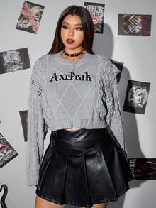 Whyspr Halloween Casual Punk  Plus Size Sweaters Fall Winter Cloth For Women Autumn