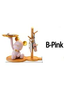 SHEIN Basic living Violent Bear Figurine Key Tray & Storage Box - Creative Light Luxury Desktop Decor For Entryway, Living Room Home Decoration - Multicolor - View 13