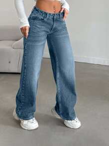 EURMUSE LOW RISE STRAIGHT CYT WOMEN BLUE JEAN - Baby Blue - View 3