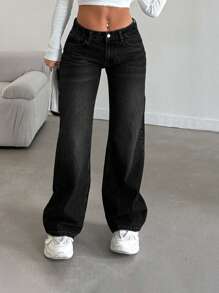 EURMUSE LOW RISE STRAIGHT CYT WOMEN BLUE JEAN - Black - View 4