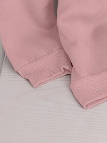 EMERY ROSE 休闲时尚百搭常规圆领长袖宽松女式运动衫套头衫秋季 - 粉色 - 查看 4