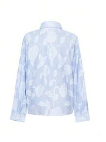 DAZY 宽松商务休闲碎花长袖衬衫，适合春夏秋季办公室穿着，秋季女装