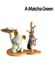 SHEIN Basic living Violent Bear Figurine Key Tray & Storage Box - Creative Light Luxury Desktop Decor For Entryway, Living Room Home Decoration - Multicolor - View 12