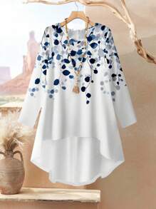 Rusticease Bộ đồ hai mảnh dài tay nhiều màu sắc dành cho nữ, gồm áo in họa tiết và quần ống rộng, cỡ lớn. Bộ áo và quần 2 mảnh dành cho nữ, trang phục kín đáo cho nữ mùa thu, trang phục thường ngày. - Nhiều màu - Xem 3