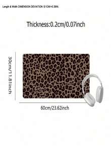 SHEIN 1 件豹纹桌垫现代艺术大鼠标垫办公桌配件橡胶底座带缝边防滑键盘垫适用于办公室家用电脑可作为送给男士女士朋友的礼物返校 - 彩色 - 查看 13