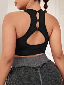 SHEIN Rhythm Era Set de 2 sujetadores deportivos sin costuras de talla grande, negro y blanco - Multicolor - Ver 5