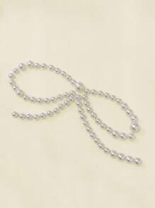 Resyla Áo nỉ cổ tròn dáng rộng có nơ đính hạt trang trí cho nữ - Màu be - Xem 3