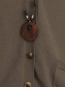 SHEIN LUNE 新款时尚女式百搭简约针织背心 - 咖啡棕 - 查看 5