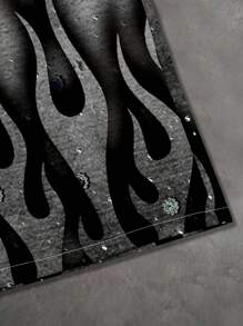 PAVTROS 男士休闲火焰字母印花短袖衬衫，夏季 - 彩色 - 查看 7