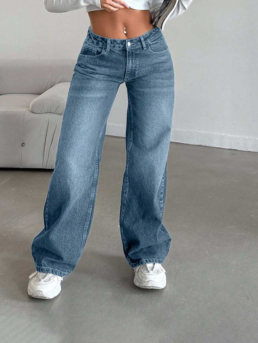 EURMUSE LOW RISE STRAIGHT CYT WOMEN BLUE JEAN - Baby Blue - View 1