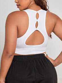 SHEIN Rhythm Era Set de 2 sujetadores deportivos sin costuras de talla grande, negro y blanco - Multicolor - Ver 3