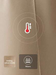 Anewsta 女士秋冬长款翻领腰带双排扣仿皮草大衣，优雅时尚 - 米色 - 查看 8