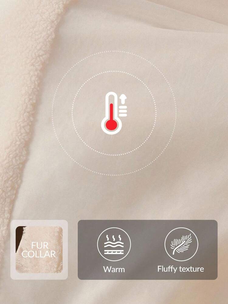 Chaqueta casual de moda con bolsillo y cuello de cordero sintético para mujer, otoño/invierno