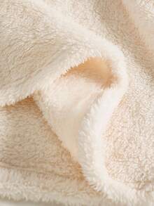 2 件套女童加大米色长袖上衣和裤子睡衣套装，毛绒面料，绣有 3 只小熊图案，冬季家居服 - 白色 - 查看 6