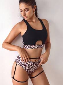 Menodora SHEIN Sport Leopard Print Sports Bra,Sexy Ladies Dance Wear For Pole Dance - Multicolor - View 1