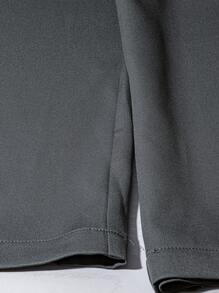 Franclia 秋季时尚气质通勤修身腰部撞色拼接无袖背心灰色长款阔腿裤女式春秋连体裤复古商务休闲女装 - 灰色 - 查看 4