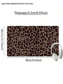 SHEIN 1 件豹纹桌垫现代艺术大鼠标垫办公桌配件橡胶底座带缝边防滑键盘垫适用于办公室家用电脑可作为送给男士女士朋友的礼物返校 - 彩色 - 查看 11