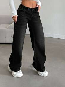 EURMUSE LOW RISE STRAIGHT CYT WOMEN BLUE JEAN - Black - View 3