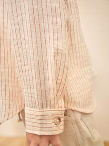 Loomiva 适合小男孩的彩色条纹长袖开衫，百搭又舒适 - 米色 - 查看 9