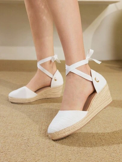 Styleloop 女士坡跟厚底编织一脚蹬鞋，波西米亚风格，厚底，适合万圣节、圣诞节、派对