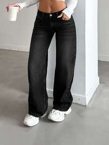 EURMUSE LOW RISE STRAIGHT CYT WOMEN BLUE JEAN - Black - View 6