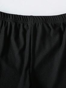 Genkimix Kids Bộ 2 áo nỉ xám thường ngày phong cách Hàn Quốc cho bé gái tuổi teen có nơ ruy băng và quần bó thời trang thu đông - Xám - Xem 5