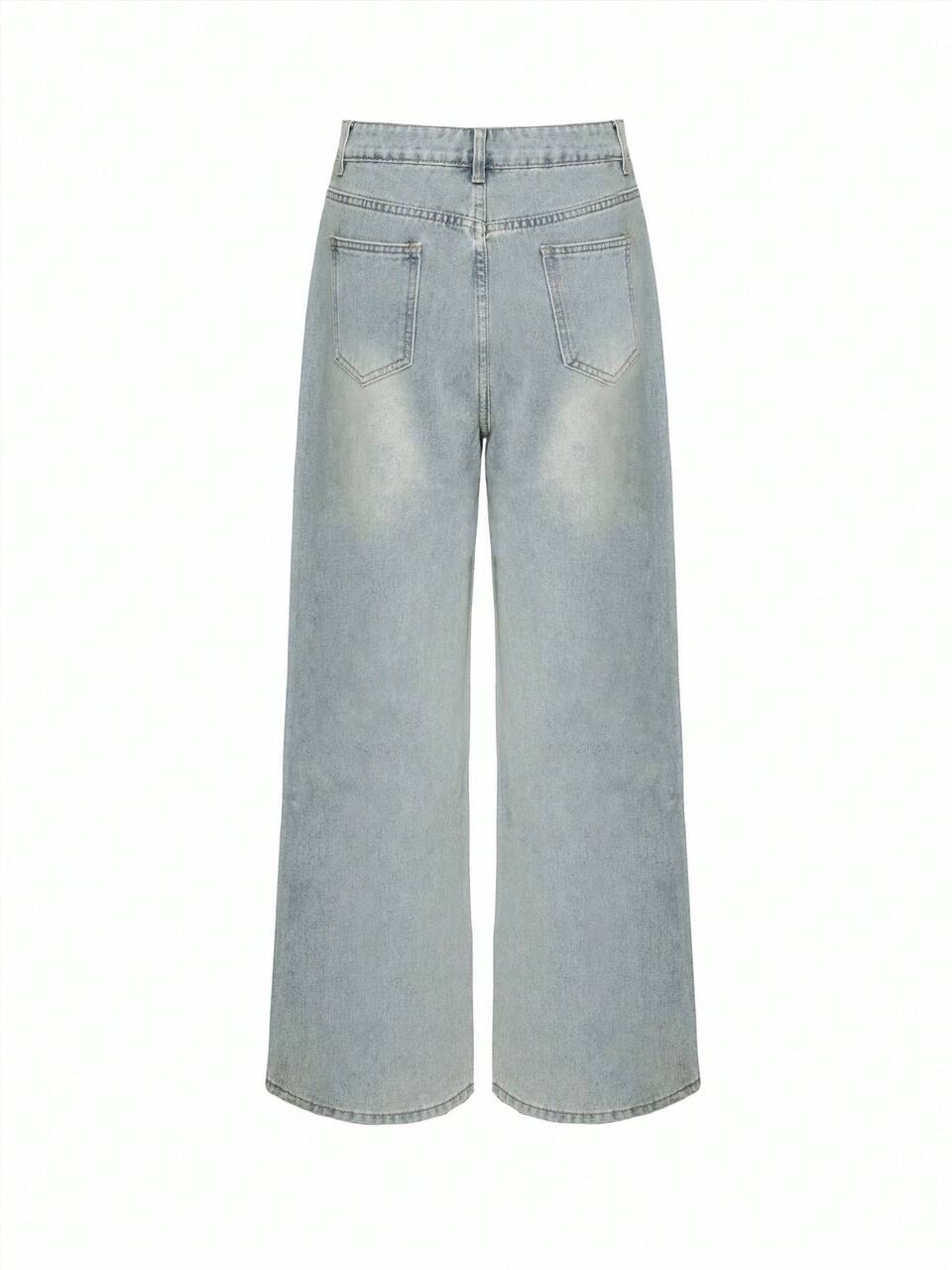 Women's Casual Flower Embroidered Straight Leg Jeans