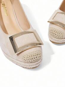 Styleloop Women's Wedge & Platform Woven Slip-On Shoes, Bohemian Style Thick Bottom Shoes