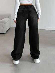 EURMUSE LOW RISE STRAIGHT CYT WOMEN BLUE JEAN - Black - View 2