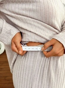 Moonlight&Mama Women's Casual Pocket Letter Embroidery V-Neck Long Sleeve Top & Pants Maternity Loungewear Set, Fall & Winter Clothes, Cozy Outfits - Apricot - View 6