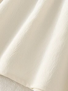 SHEIN Explorewe فستان كاجوال طويل الأكمام 2 في 1 بطرز حرفي للفتيات المراهقات، مناسب للمدرسة والتنقل، للربيع والخريف - لون مشمشي - مشاهدة 5
