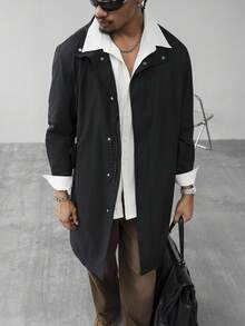 Manfinity Homme Manteau trench casual polyvalent pour hommes, manteau oversize pour le printemps/automne