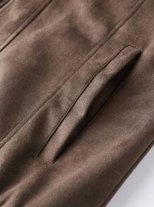 OTTIMOZO 秋季休闲百搭长袖拉链简约男士夹克 - 咖啡棕 - 查看 4