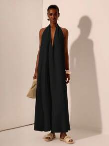 Zivah Lễ hội âm nhạc mới Xuân/Hè 2025, Lễ Phục sinh, Ngày Thánh Patrick, Phong cách phương Tây, Du mục, Tiệc sinh nhật, Tốt nghiệp, Phong cách đại học, Trang phục sinh viên, Thường ngày, Đa năng, Giải trí, Du lịch du thuyền, Bãi biển, Tắm nắng, Lan truyền, Thời trang đường phố, Khách dự tiệc cưới Boho, Đi làm, Ăn trưa, Sân bay, Váy maxi cổ chữ V sâu buộc dây họa tiết màu trắng, Váy maxi hở lưng - màu đen - Xem 6