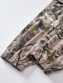 Tween Girl Camo Cargo Pants Tween Girl Denim Jeans, Fashion Personalized American Vintage Camouflage Cargo Loose Elastic Waist Casual Harem Pants, Unisex Relaxed Style Teen Girl Camo Sets Camo Pants Girl Camo Camo Multi-Pocket Street Style Cargo Pants Casual Fashion For School Everyday Holidays Outdoor Play And Vacation Wild West Brown Vacation Adventure Beige - Beige - View 5