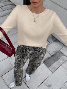 Chiquease Women's Minimalist Backless Bow Knit Pullover Sweater Fall Winter Cloth For Women - Apricot - View 4