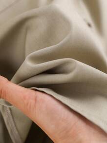 CosyJoli Veste décontractée à manches longues à épaules tombantes, à simple boutonnage, avec poches utilitaires, pour femmes de grande taille, couleur unie