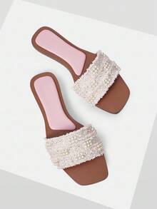 MOTF PREMIUM WOMEN'S FASHIONABLE PINK ELEGANT FLAT SANDALS SPRING SHOES SUMMER SHOES - Pink - View 4