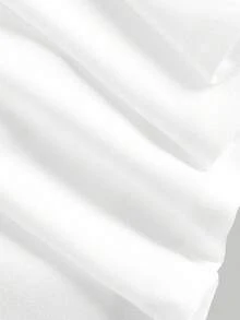 SHEIN MOD 女士优雅白色褶皱长袖 V 领迷你连衣裙，秋冬装，万圣节，派对，优雅，哥特，婚礼，优雅晚礼服别致的婚礼，白色连衣裙，外出装 - 白色 - 查看 6