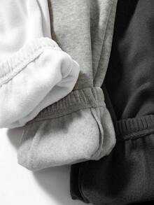 EURMUSE Bộ 3 quần nỉ thể thao dáng rộng thoải mái cho nữ - Nhiều màu - Xem 4