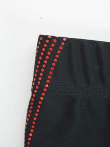 Surfspeed 男士弹性腰部几何印花夏季泳裤 男士泳裤 男士泳裤 夏威夷风情泳衣 - 黑色 - 查看 6