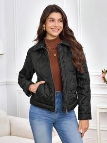 Miaspire Women's Winter Coat, Velvet Warm Elegant Coat, Women's All-Match Black Coat, Detachable Fur Collar, Winter Clothes For Women - Black - View 7