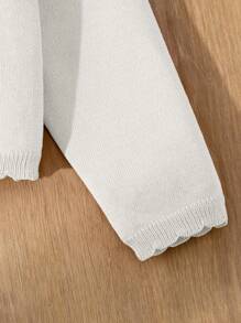 Blossori Young Girls Red Fitted Crew Neck Cardigan, Autumn/Winter Fall