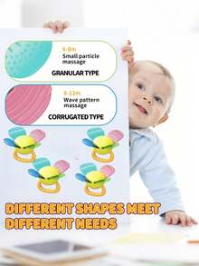 Zazumi 1 pieza Juguete de dentición con forma de flor de silicona para bebés recién nacidos, juguete de aprendizaje temprano y juego sensorial para el primer año de desarrollo con diseño de agarre fácil (estilo y accesorios aleatorios)