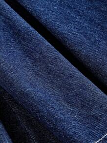 Sweetra 休闲优雅女式牛仔连衣裙 - 藍色 - 查看 4