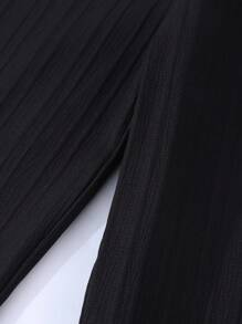 2 件套 Tween 女童休闲甜美可爱纹理泡泡褶面料吊带背心上衣和宽松阔腿裤套装，适合日常、通勤、度假、姐妹街头风格、春夏 - 黑色 - 查看 7